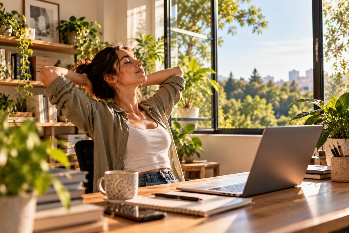 Espacio de trabajo con ventilación óptima y bienestar