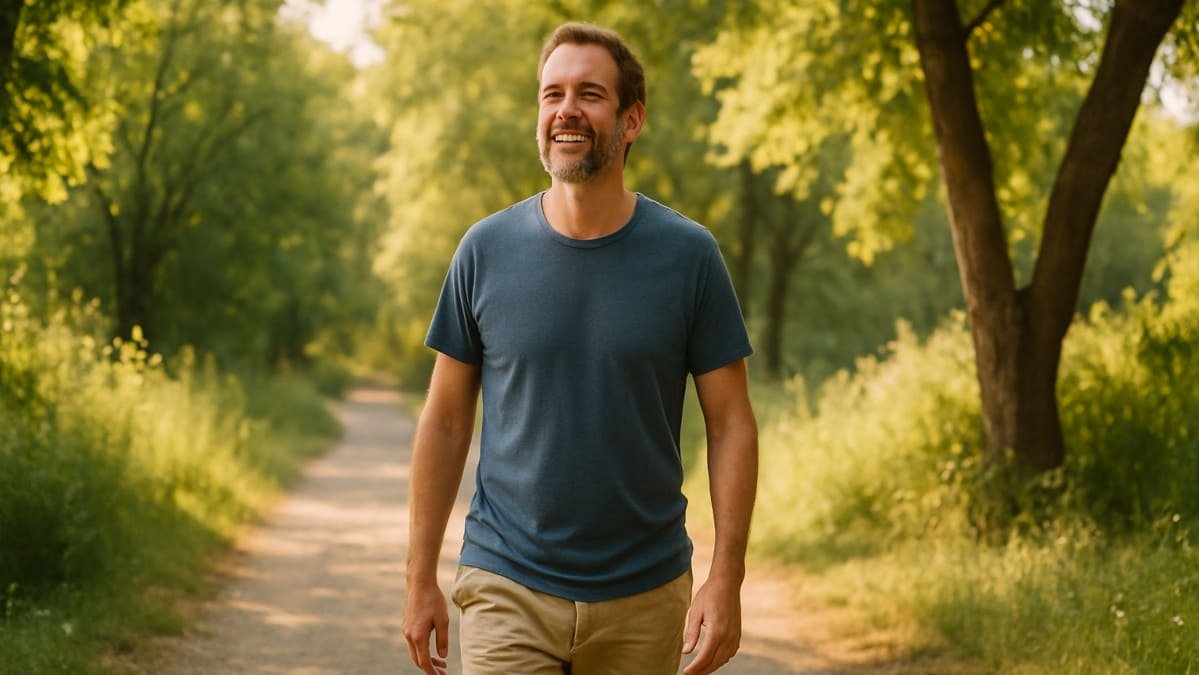 persona disfrutando un paseo al aire libre en un ambiente natural tranquilo