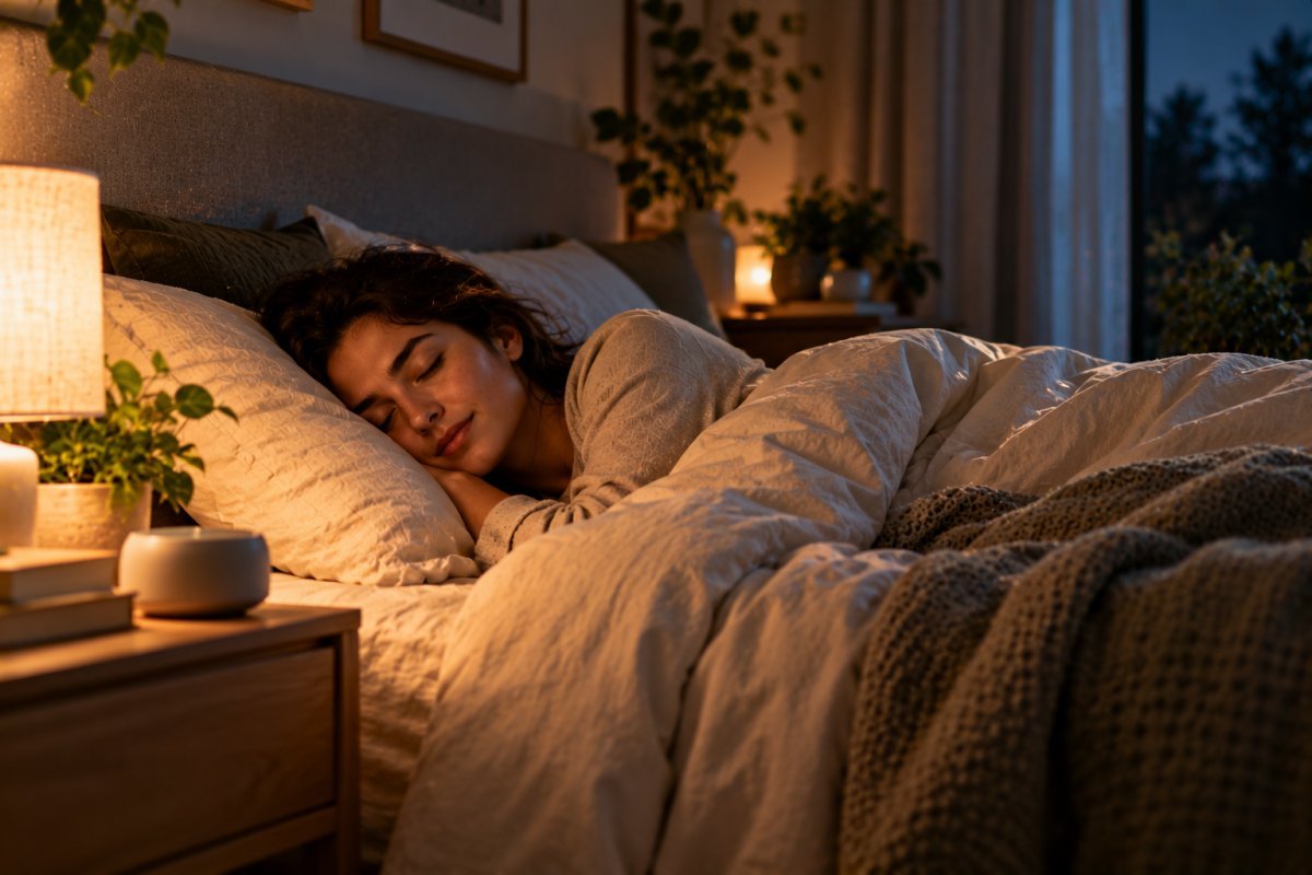 Persona durmiendo plácidamente sin ruido ambiental