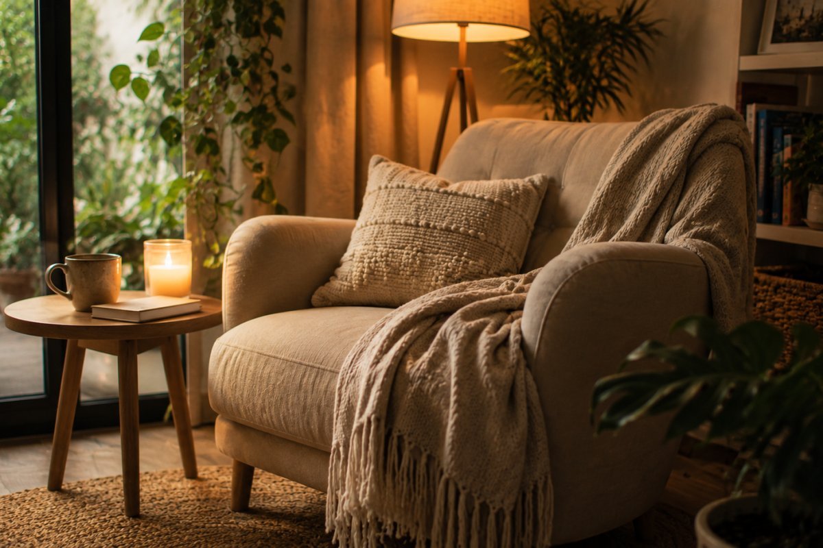 Espacio acogedor para crear un área de descanso en casa
