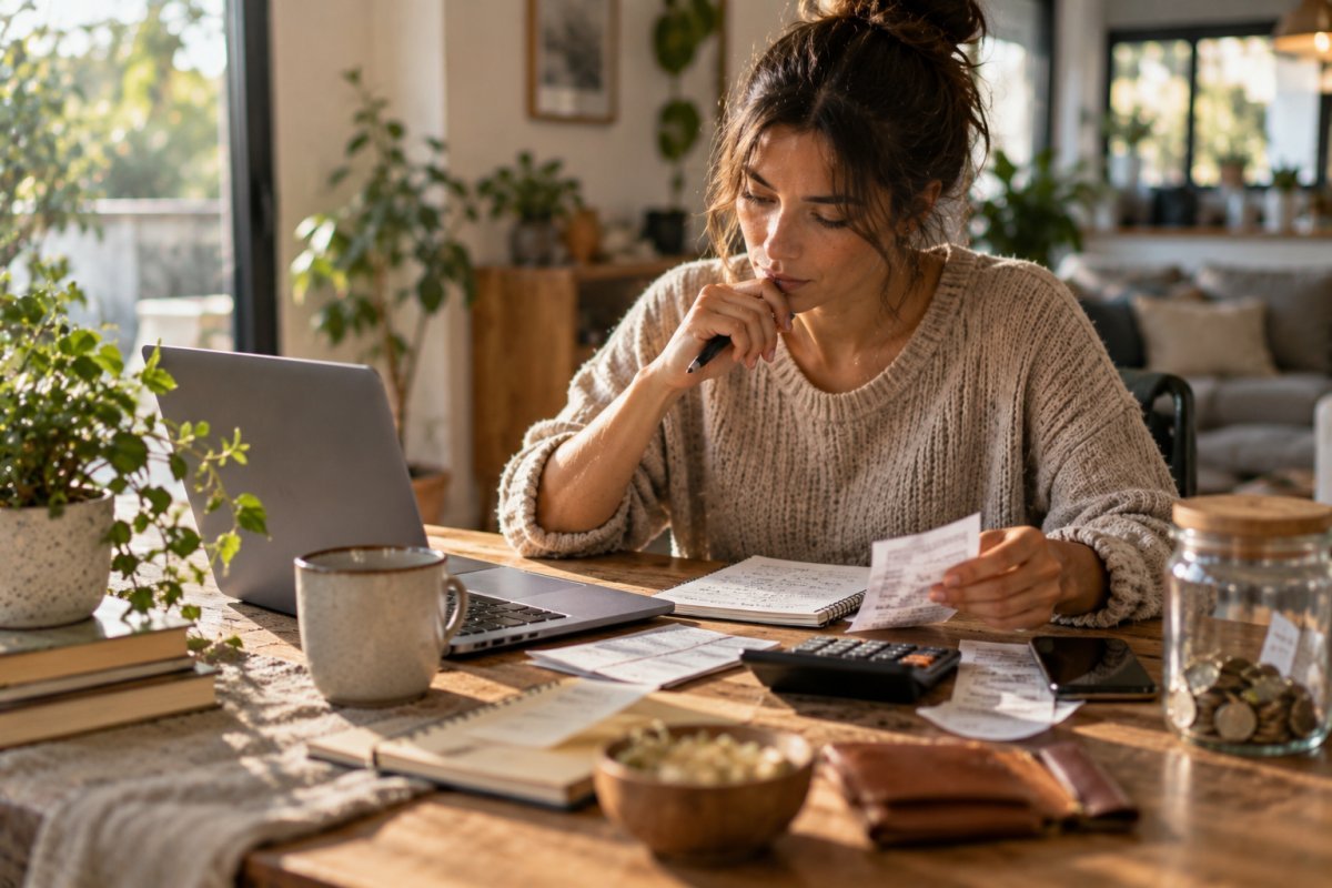 Una persona revisando sus finanzas para evitar gastos innecesarios