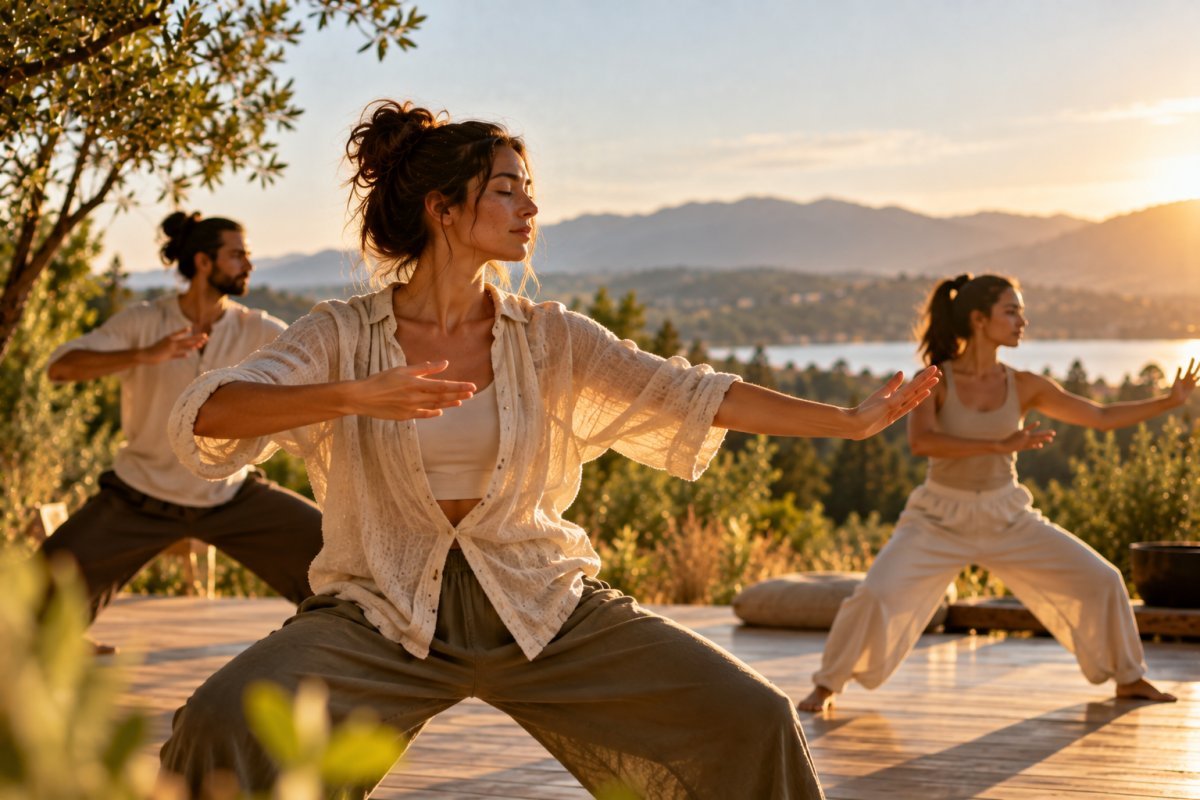 Personas practicando el arte de la meditación en movimiento