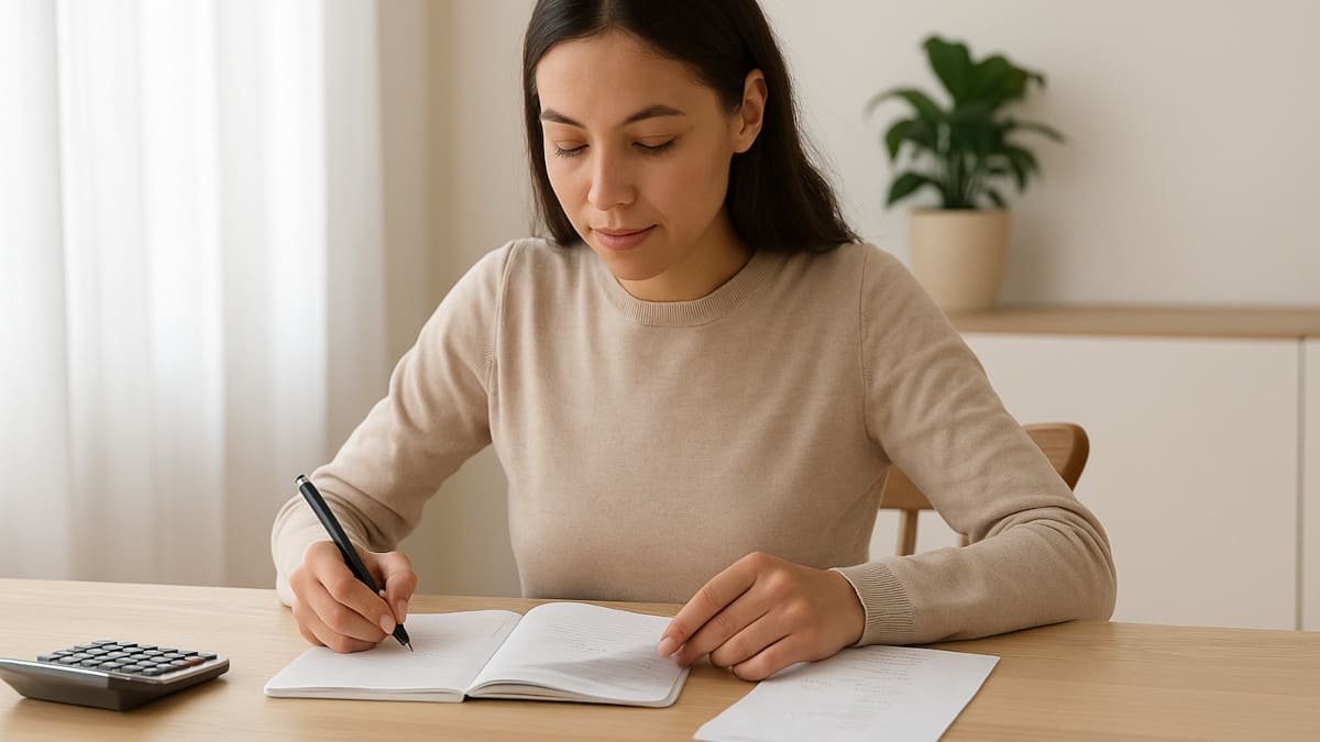 mujer organizando su presupuesto de forma sencilla