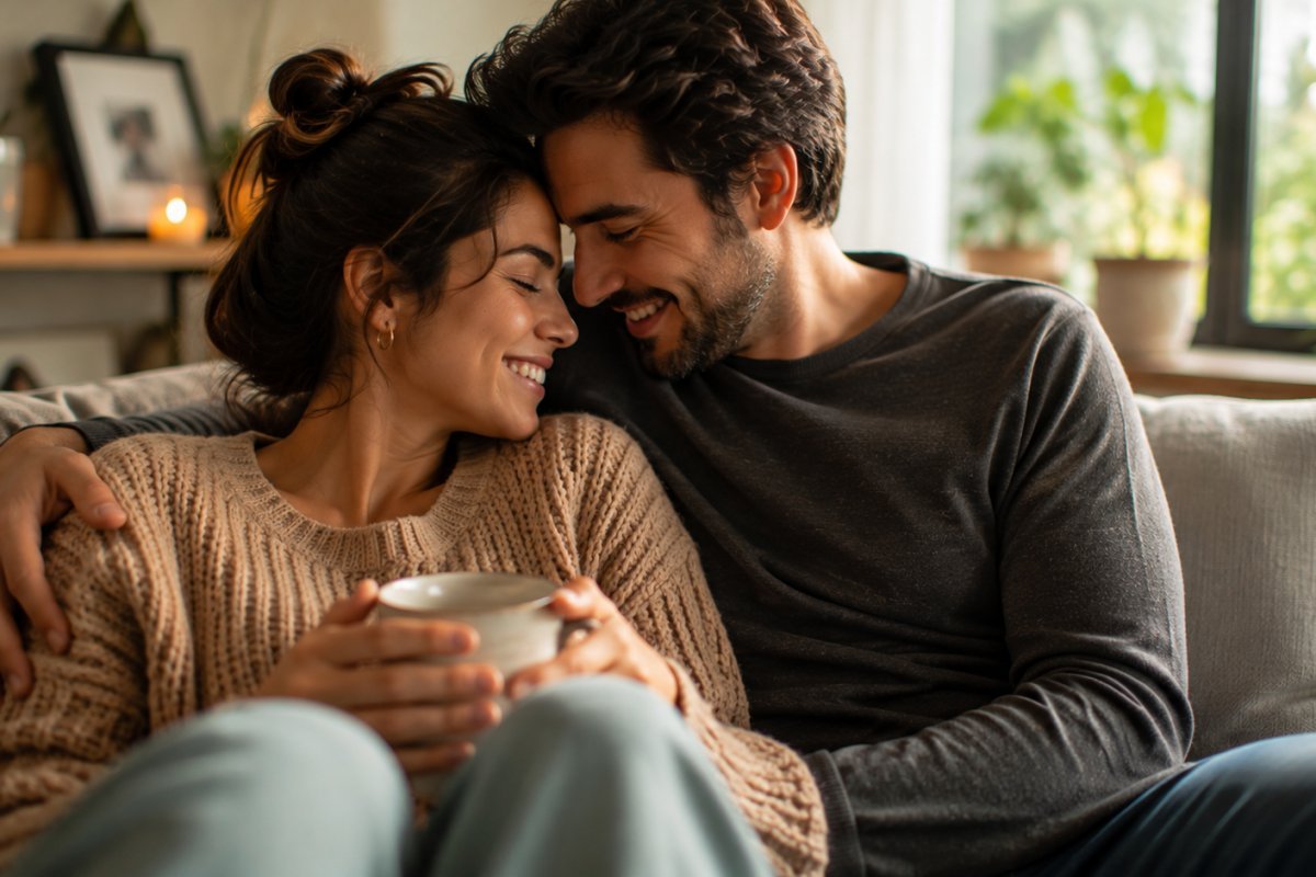 Pareja mostrando 7 señales de que existe seguridad emocional