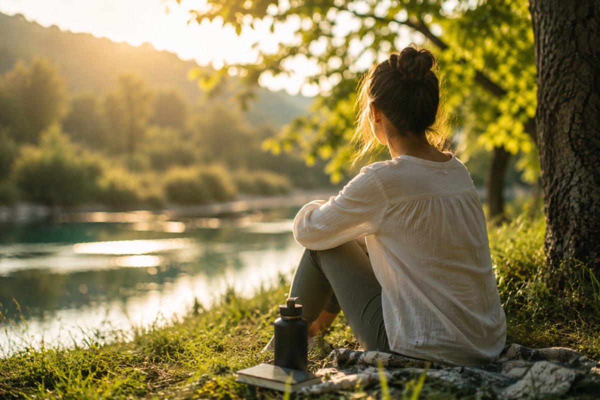 Una persona disfrutando de un momento de tranquilidad al aire libre