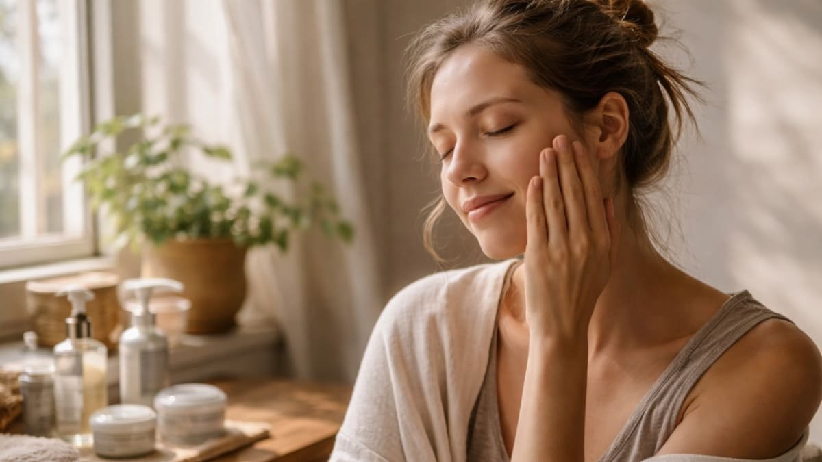 luz natural entrando por ventana iluminando rostro relajado