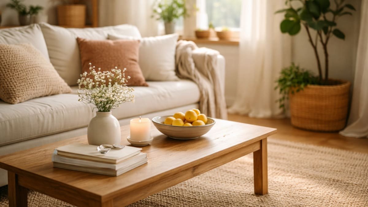 hogar luminoso con pocos objetos cuidadosamente elegidos transmitiendo calma y orden