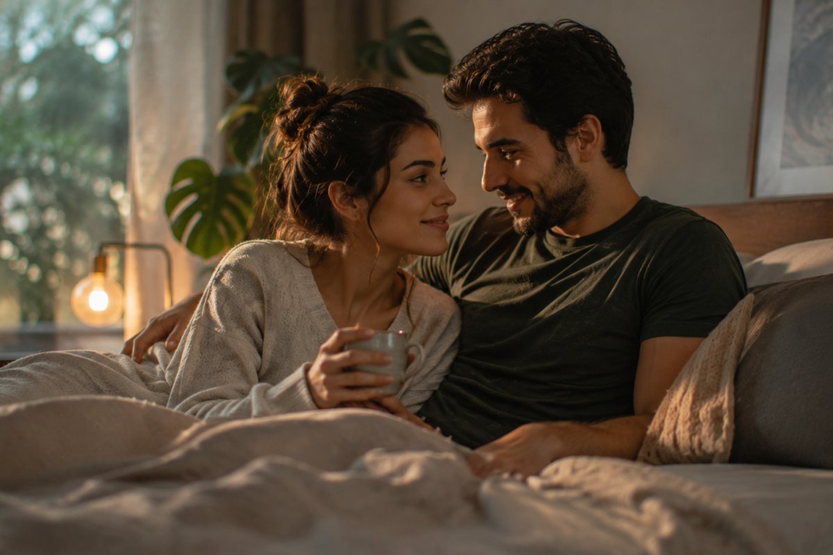 Pareja explorando la intimidad emocional juntos