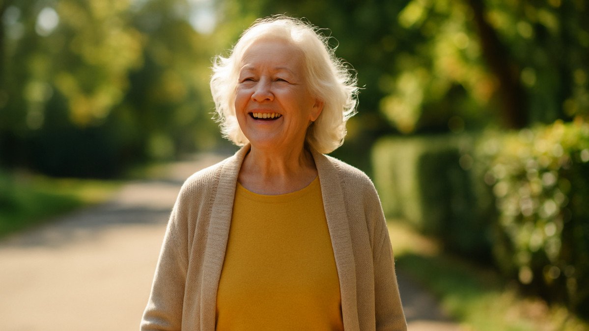 persona disfrutando luz natural de la mañana dando un paseo